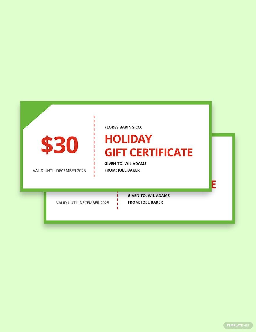 Free Simple Holiday Gift Certificate Template