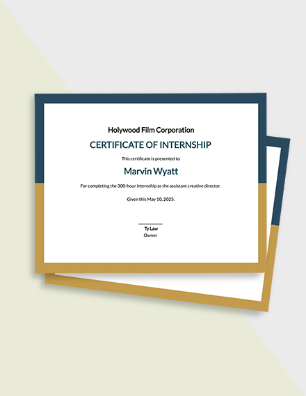 Free Creative Internship Certificate Template - Google Docs, Illustrator, InDesign, Word, Outlook, Apple Pages, PSD, PDF, Publisher