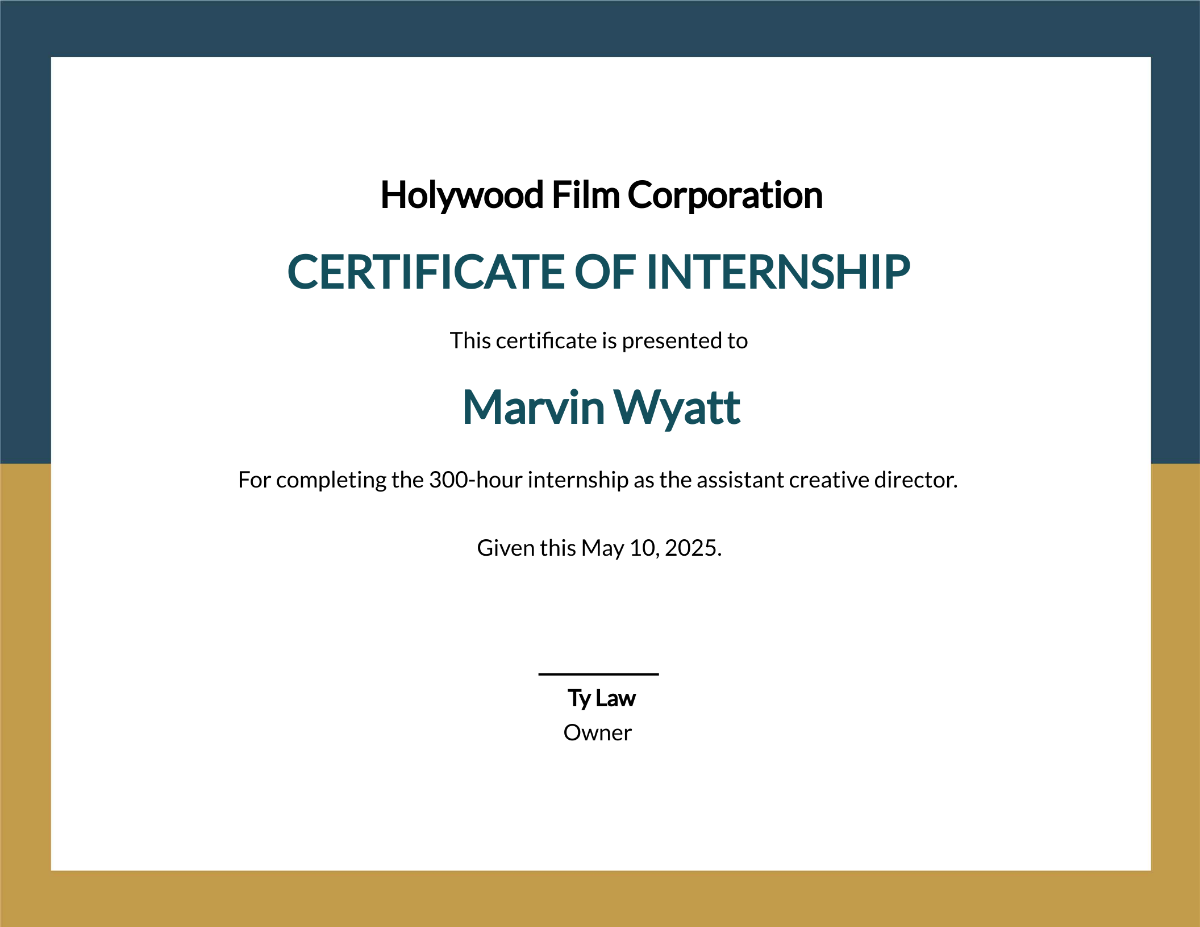 Creative Internship Certificate Template
