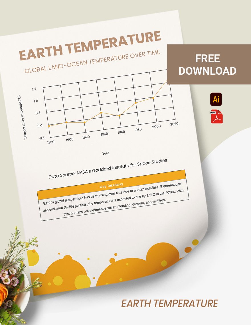 Earth Temperature Chart in PDF, Illustrator