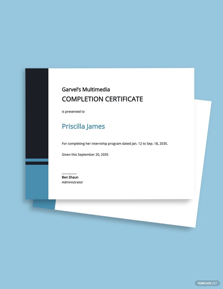Modern Internship Certificate Template