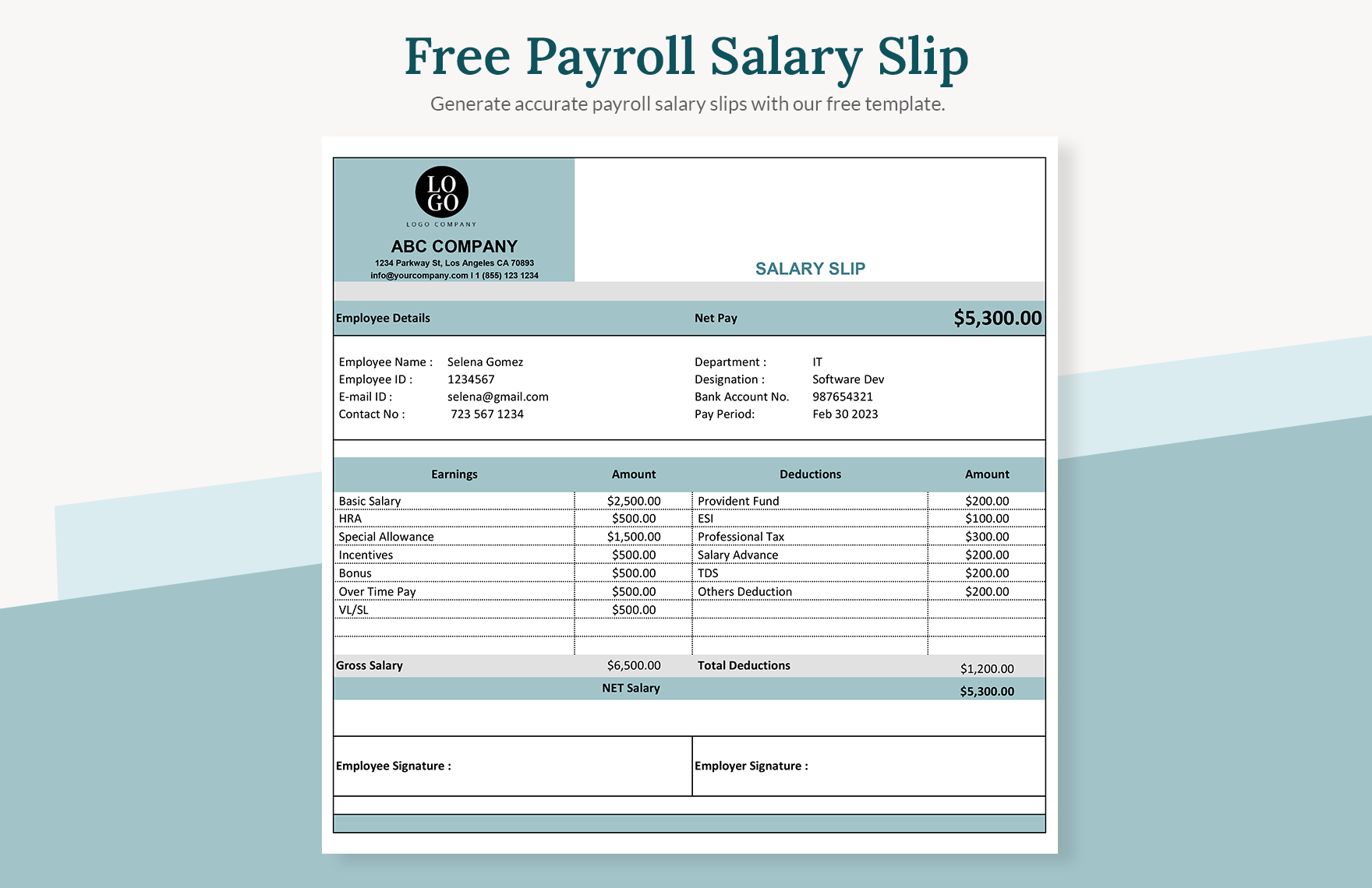 Payroll Salary Slip