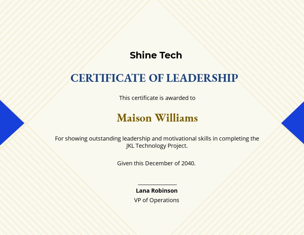 Printable Leadership Certificate