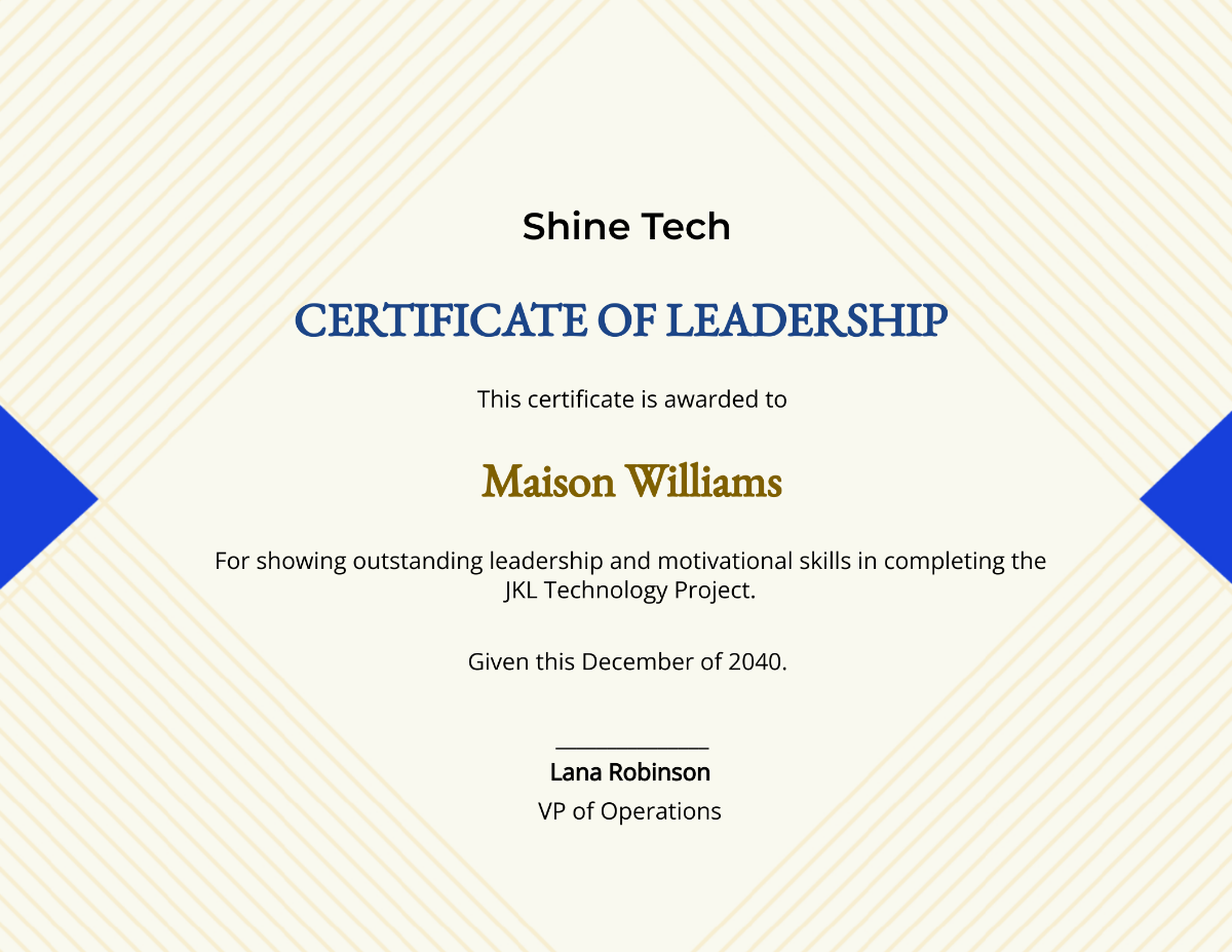 Creative Leadership Certificate Template