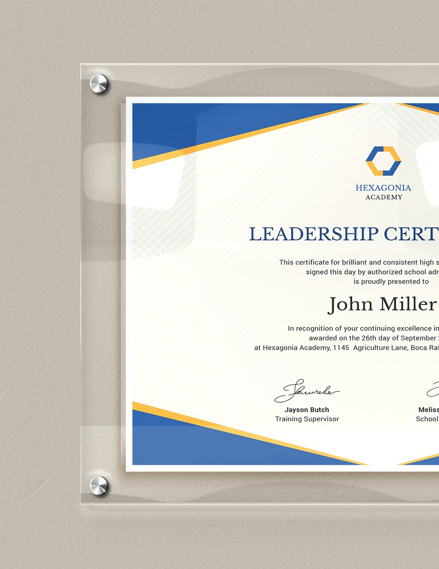 Leadership Certificate Template