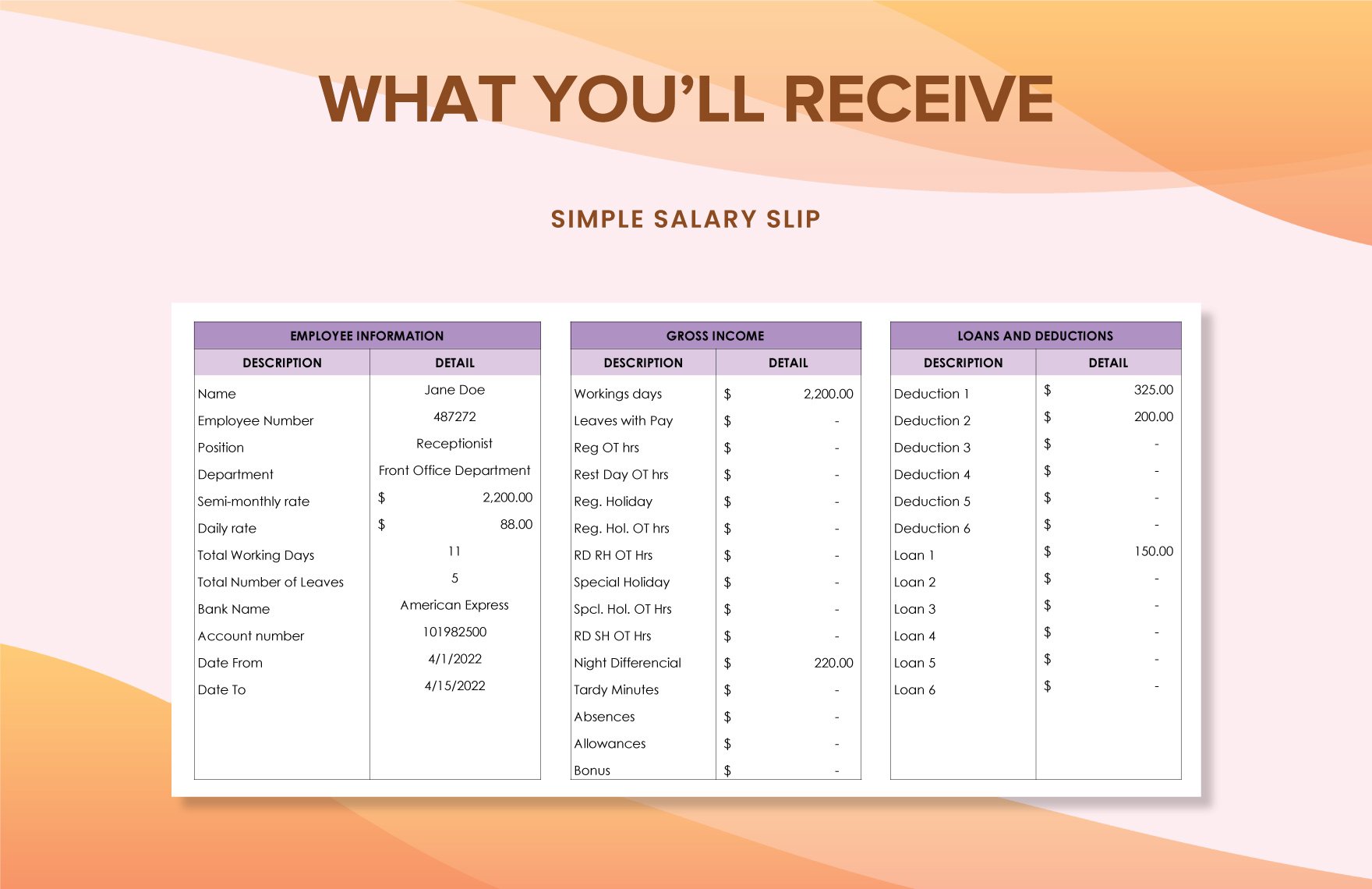 Simple Salary Slip