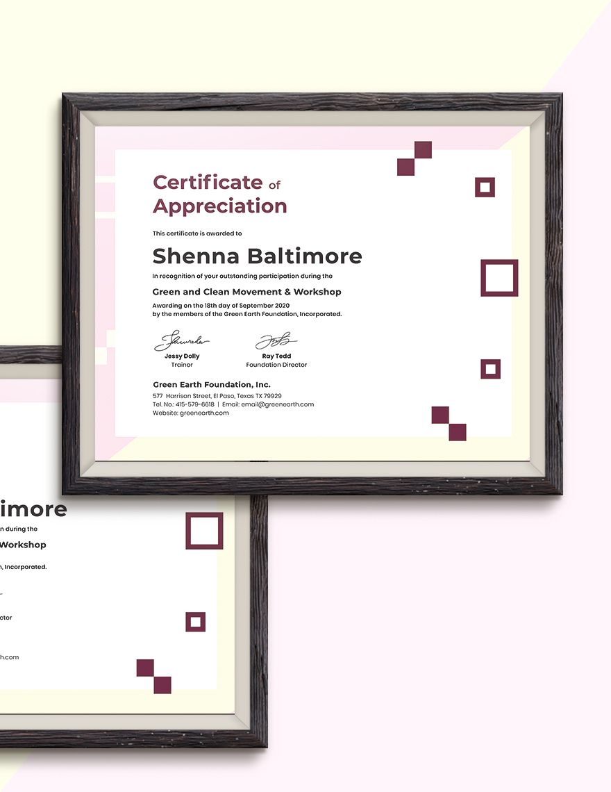 Modern Appreciation Certificate Template