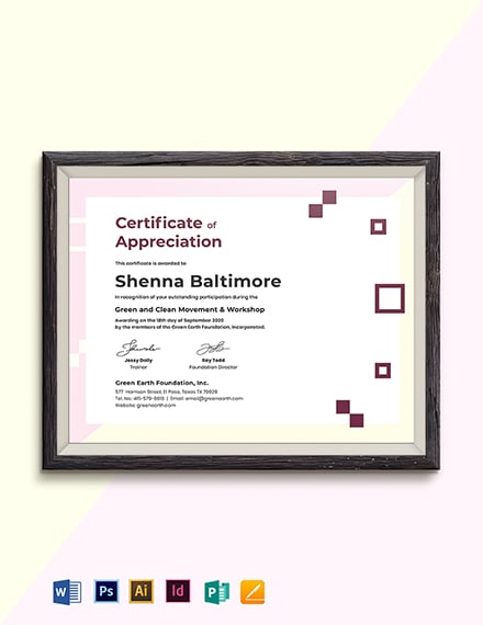 modern appreciation certificate template