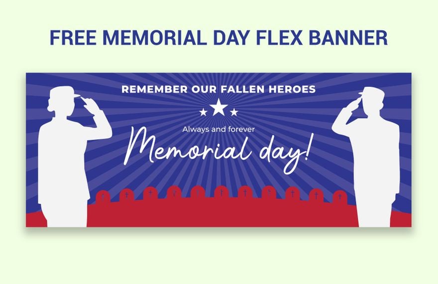 Free Memorial Day Flex Banner in PDF, Illustrator, PSD, EPS, SVG, PNG, JPEG