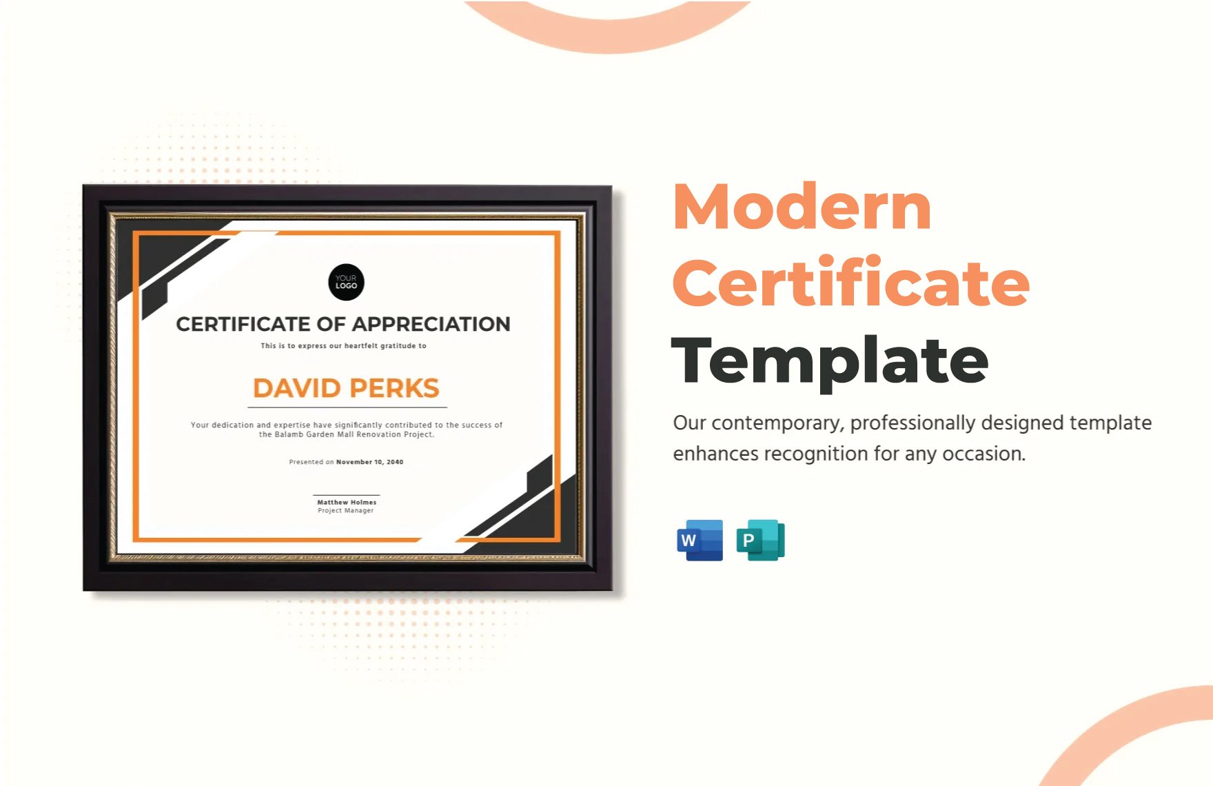 Free Modern Certificate Template in Word, Publisher