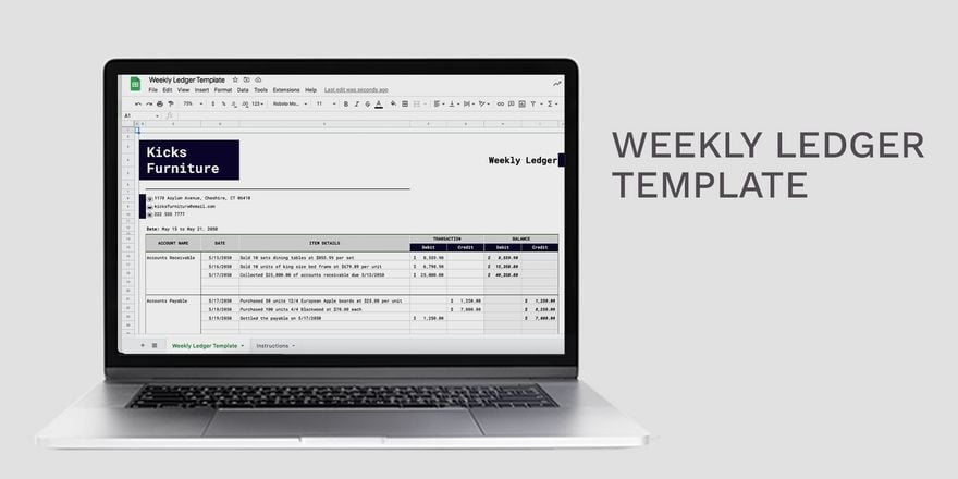 Weekly Ledger Template Google Sheets Excel Template net