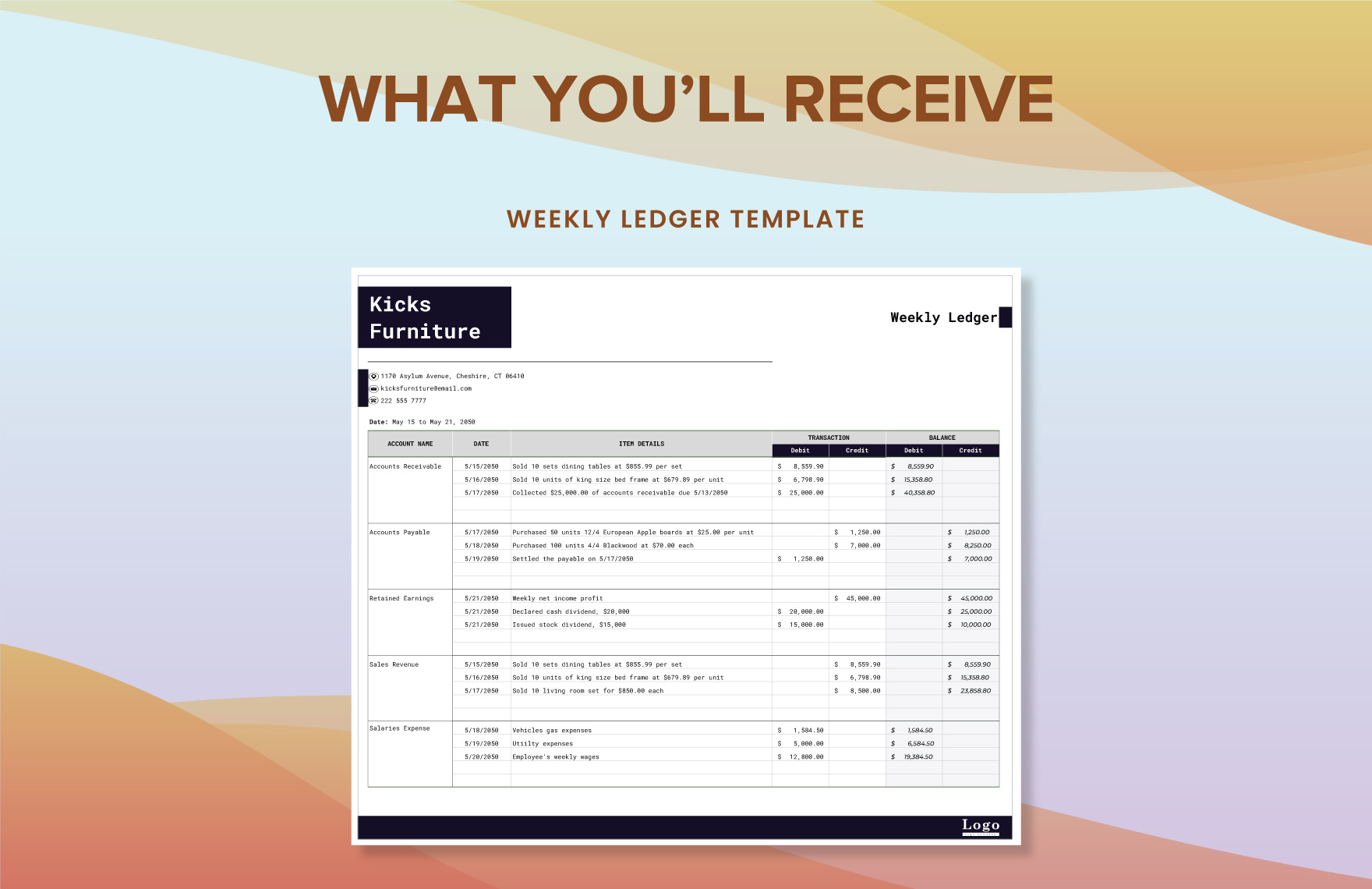 Weekly Ledger Template