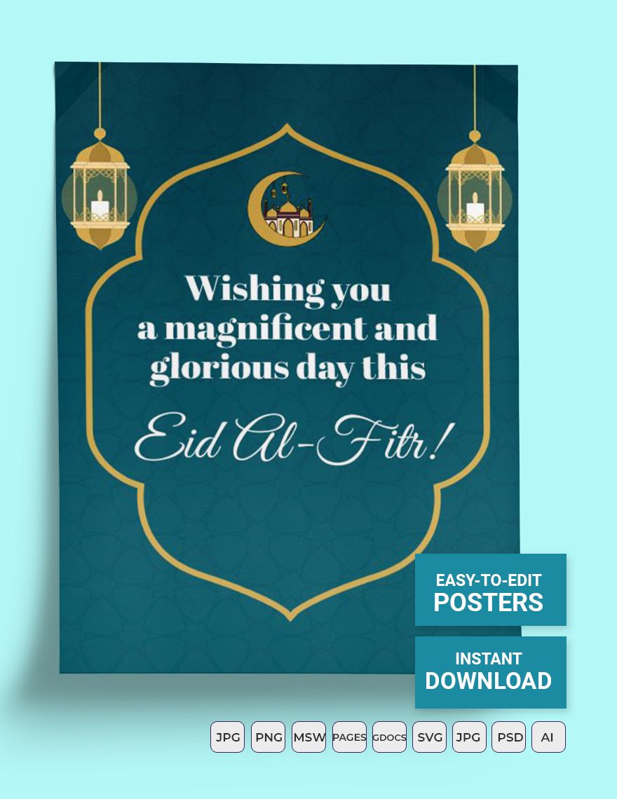 FREE Eid Al Fitr Poster Template - Download in Word, Google Docs ...