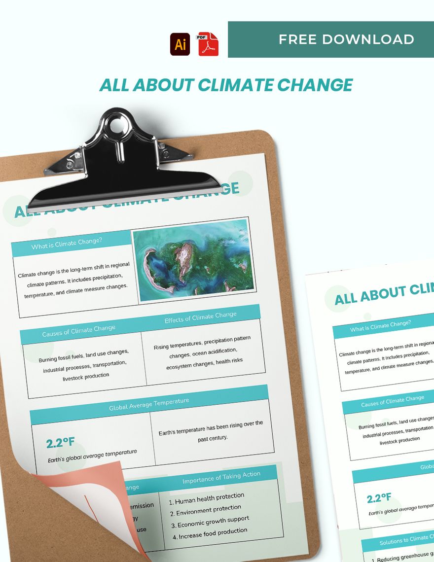 Free Climate Change Anchor Chart in PDF, Illustrator
