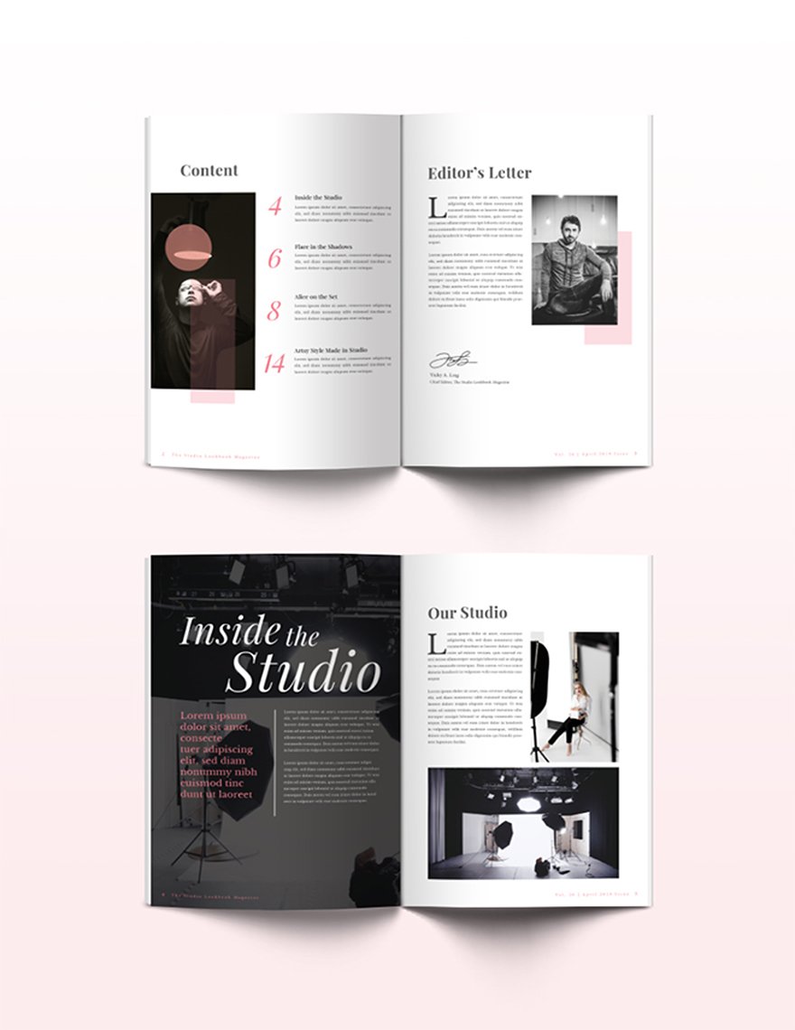 Free Studio Lookbook Magazine Template 