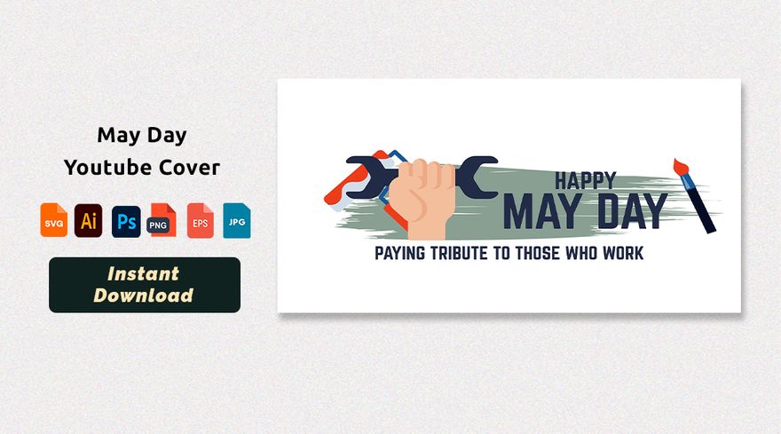 Free May Day Youtube Cover in Illustrator, PSD, EPS, SVG, JPG, PNG