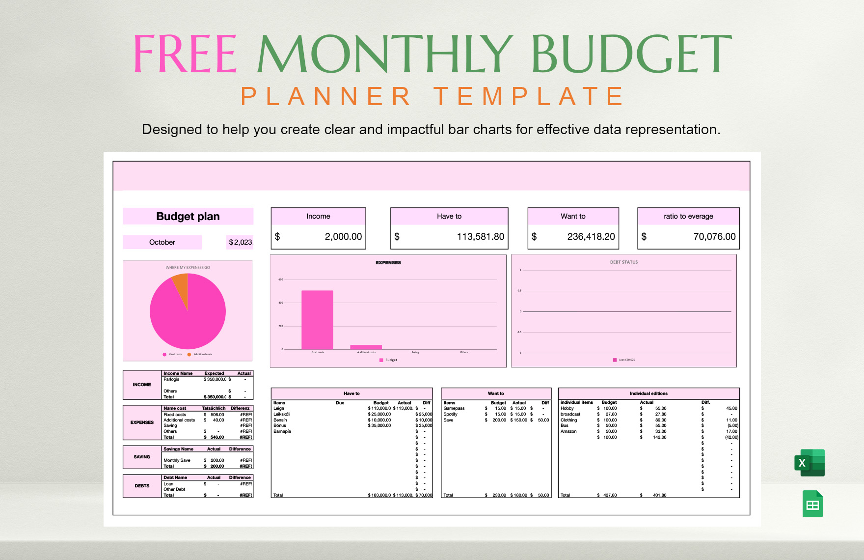 Free Budget Planner Template in Excel