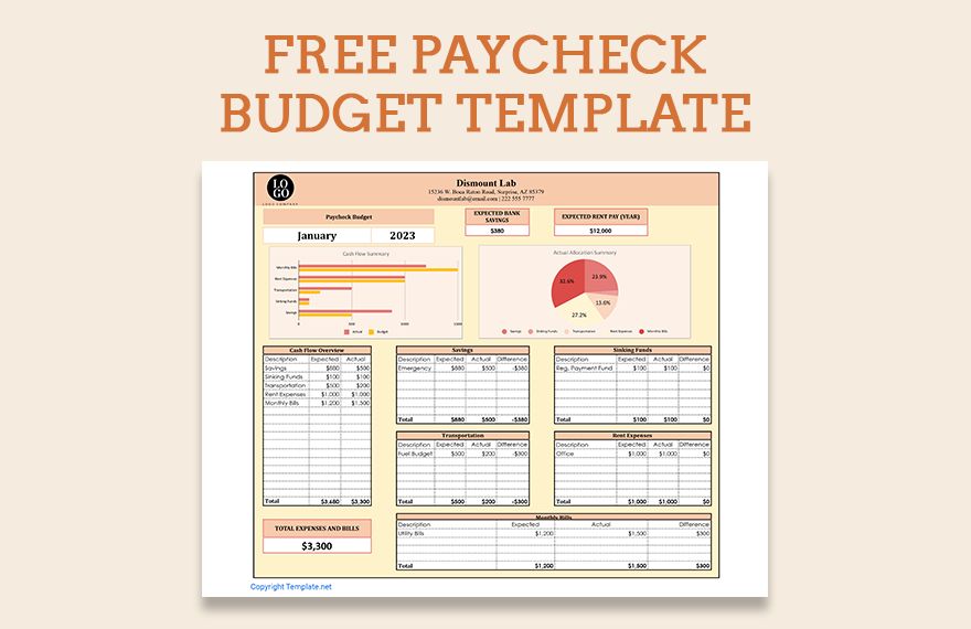 Paycheck Budget Template