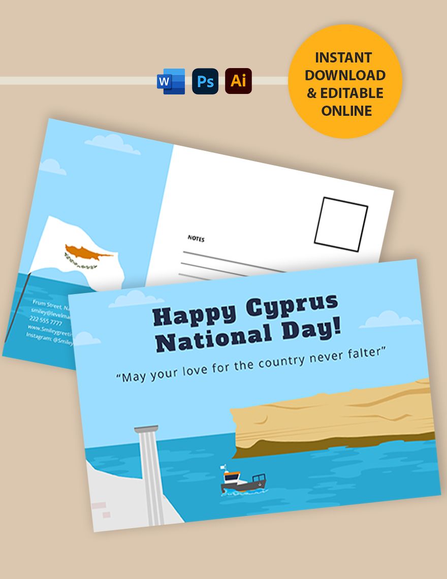 Cyprus National Day Postcard