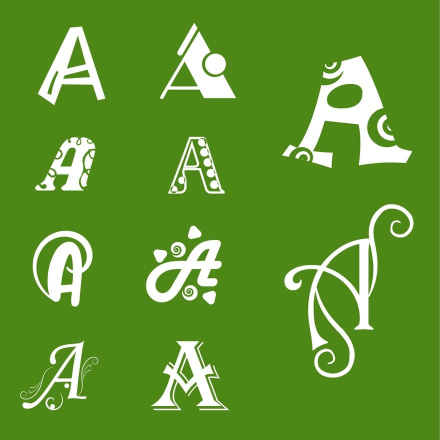 A Letter Design in Illustrator, PSD, EPS, SVG, PNG, JPEG