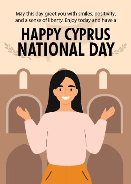 Cyprus National Day Greeting Card