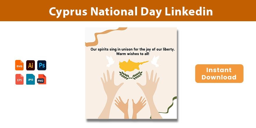 Free Cyprus National Day Linkedin Post in Illustrator, PSD, EPS, SVG, JPG, PNG