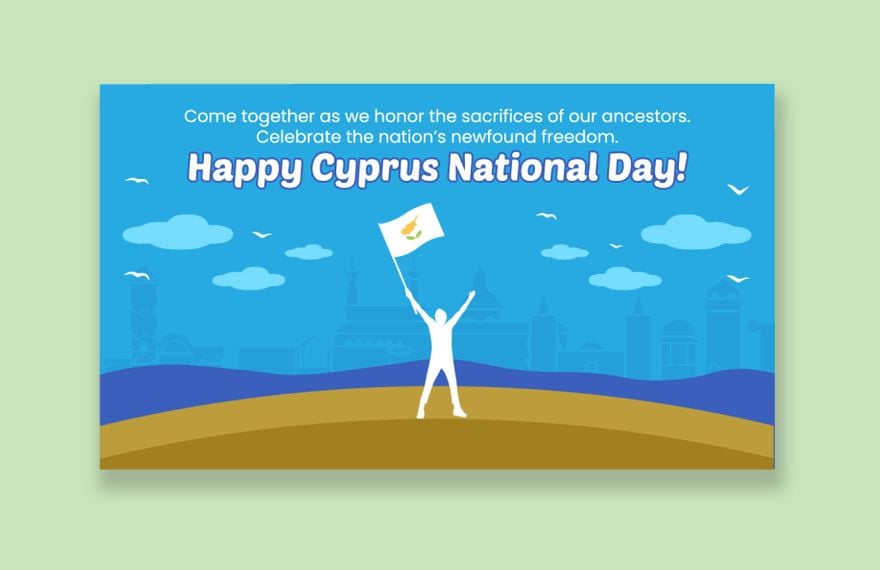 Free Cyprus National Day Card in Illustrator, PSD