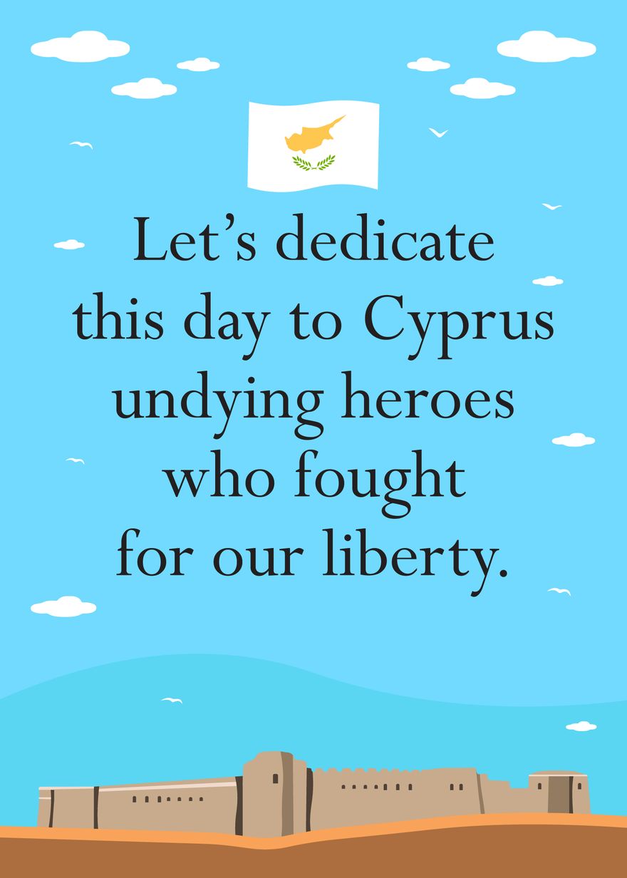 Cyprus National Day Message in Illustrator, PSD, EPS, SVG, PNG, JPEG