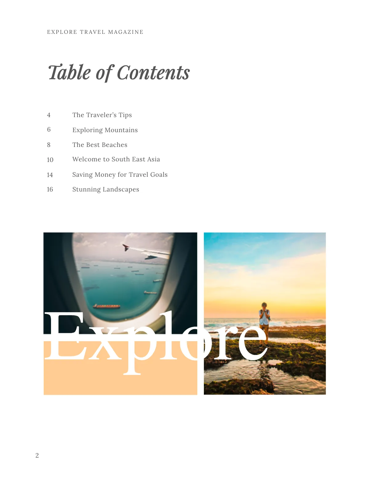 Free Travel Magazine  Template to Edit Online
