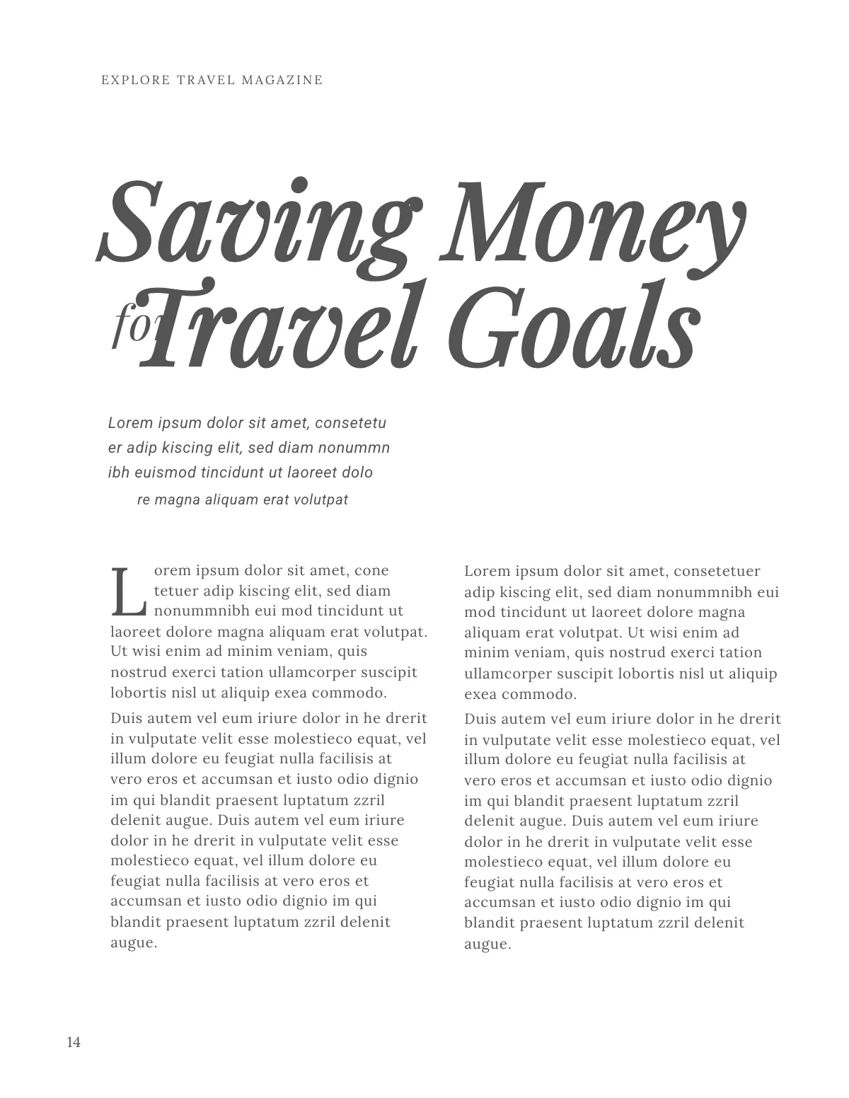 Free Travel Magazine  Template to Edit Online