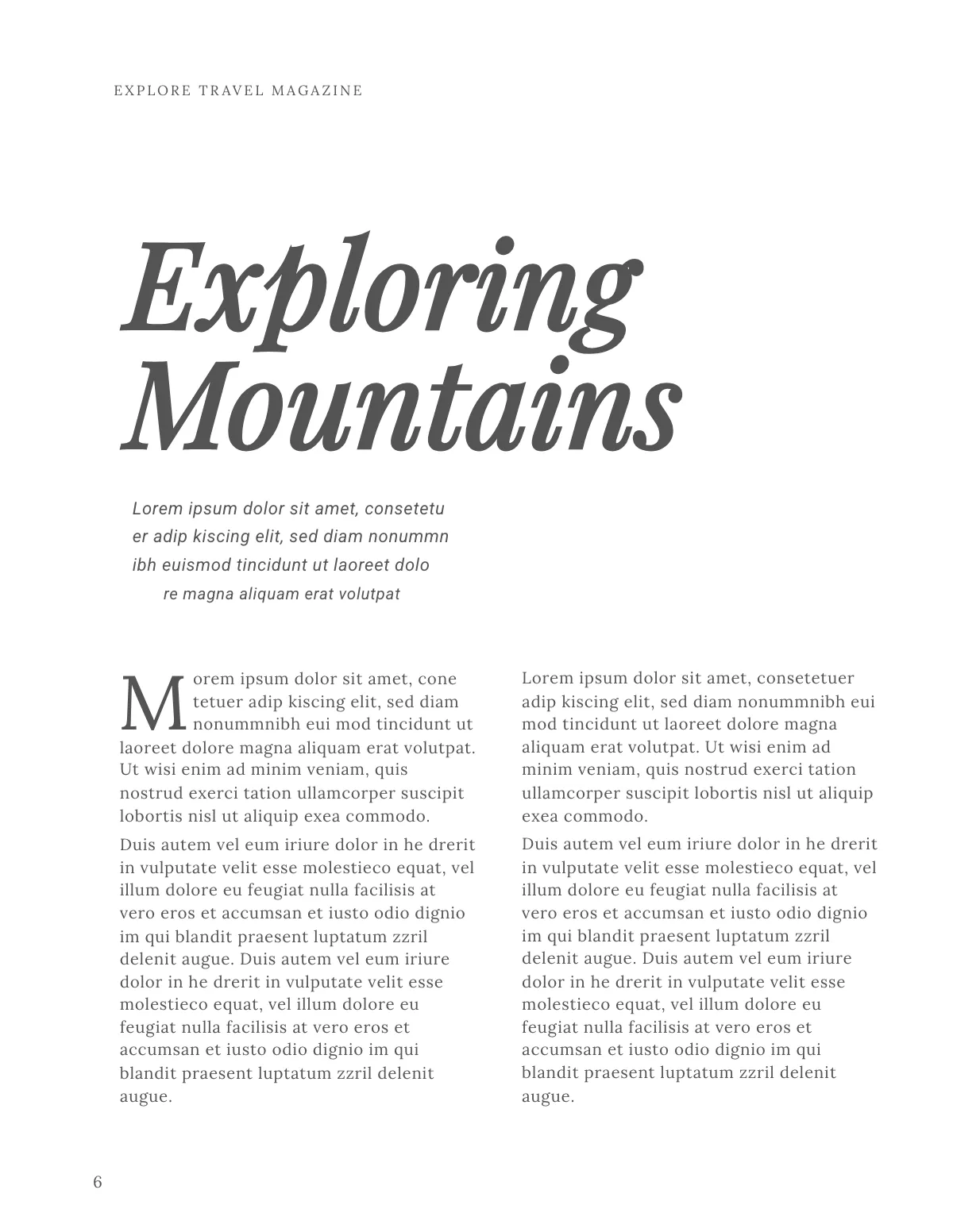 Free Travel Magazine  Template to Edit Online