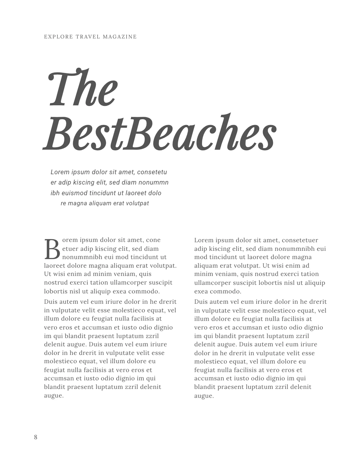 Free Travel Magazine  Template to Edit Online