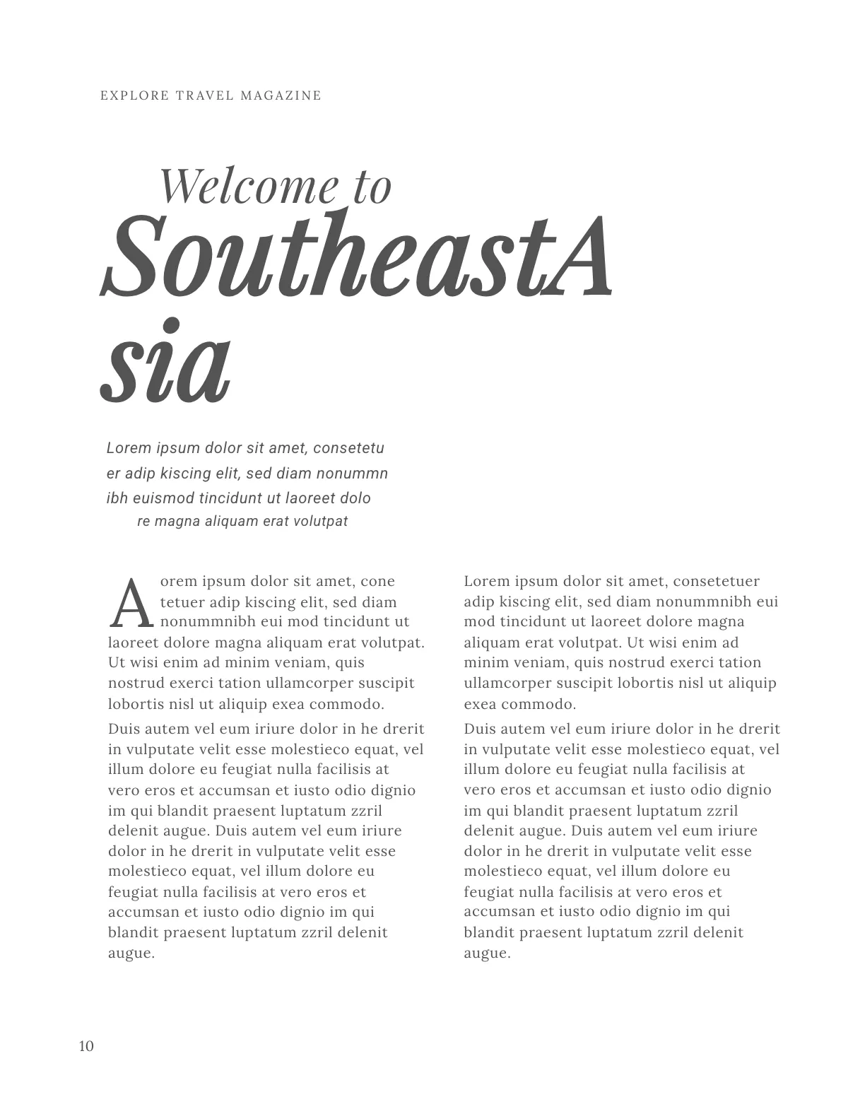 Free Travel Magazine  Template to Edit Online