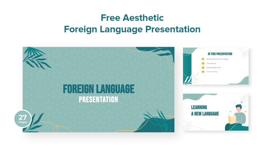 Aesthetic Foreign Language Presentation in PDF, PowerPoint, Google Slides