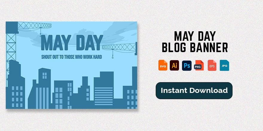 Free May Day Blog Banner in Illustrator, PSD, EPS, SVG, JPG, PNG