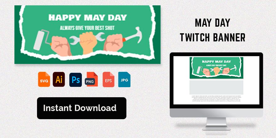 Free May Day Flex Banner in Illustrator, PSD, EPS, SVG, JPG, PNG