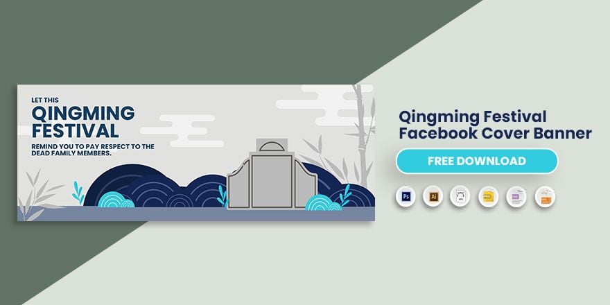 Qingming Festival Facebook Cover Banner in Illustrator, PSD, EPS, SVG, JPG, PNG