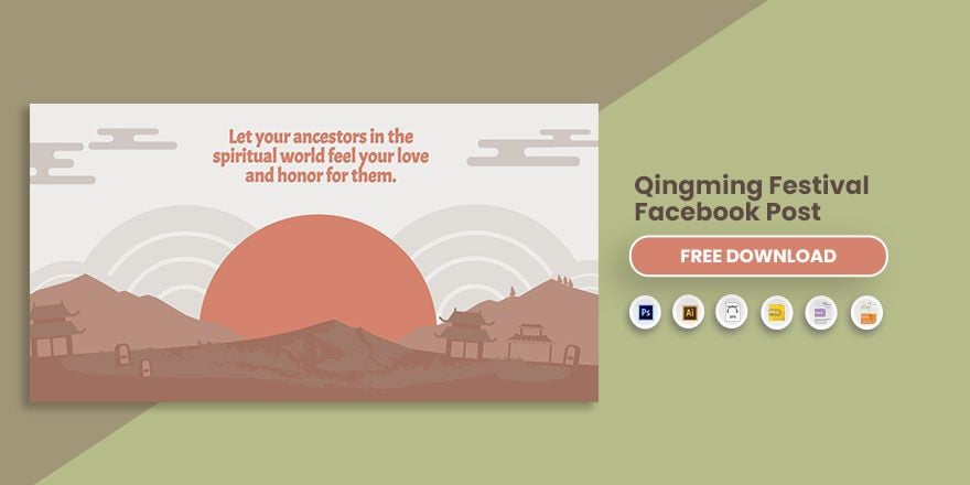 Free Qingming Festival Facebook Post in Illustrator, PSD, EPS, SVG, JPG, PNG
