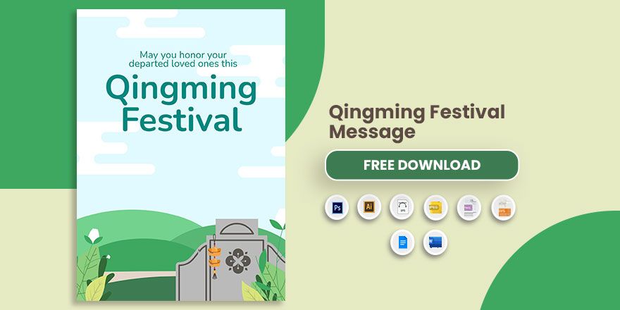 Qingming Festival Message in Word, Google Docs, Illustrator, PSD, EPS, SVG, PNG, JPEG