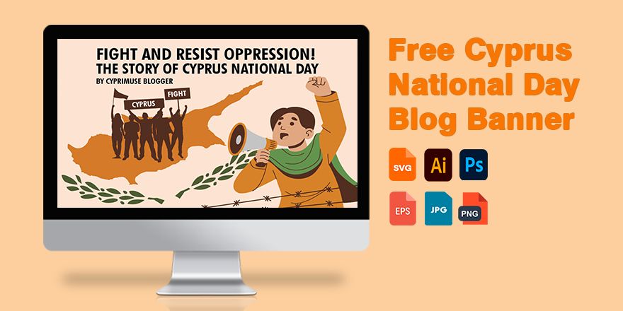 Free Cyprus National Day Blog Banner in Illustrator, PSD, EPS, SVG, JPG, PNG