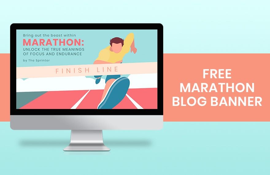 Marathon Blog Banner in Illustrator, PSD, EPS, SVG, JPG, PNG