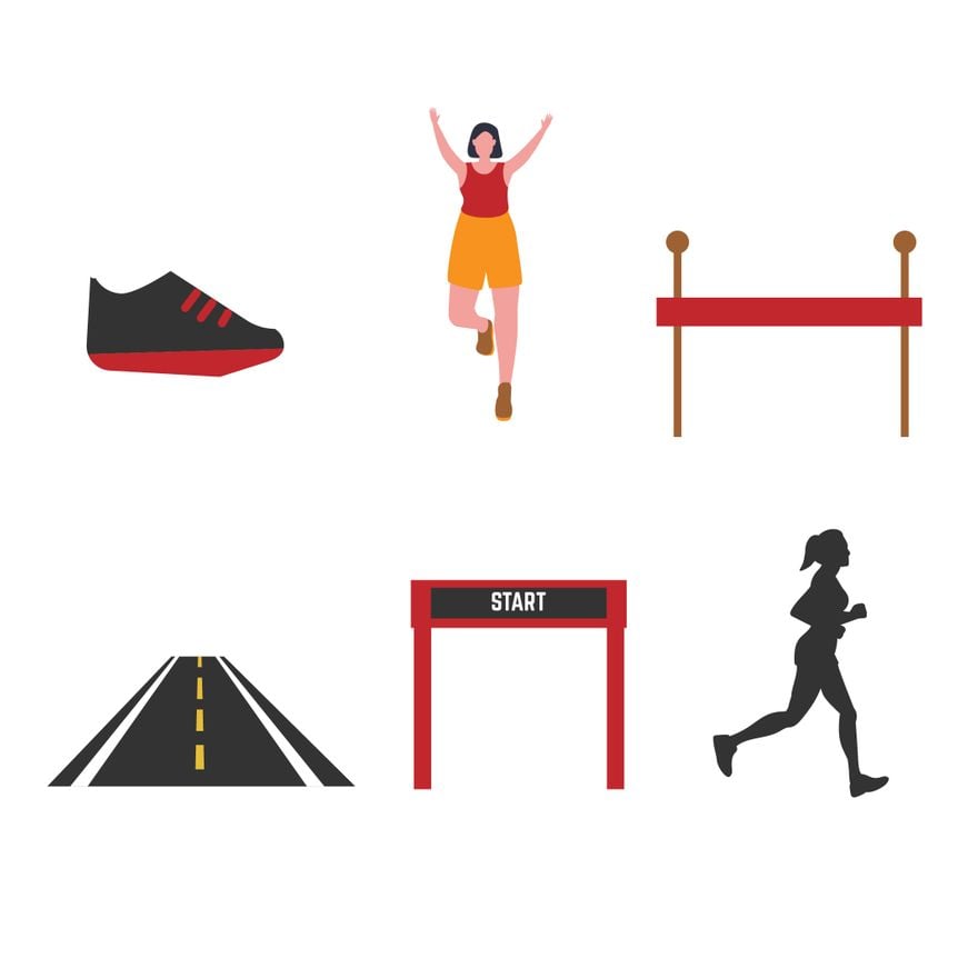 Marathon Icons in Illustrator, PSD, EPS, SVG, JPG, PNG