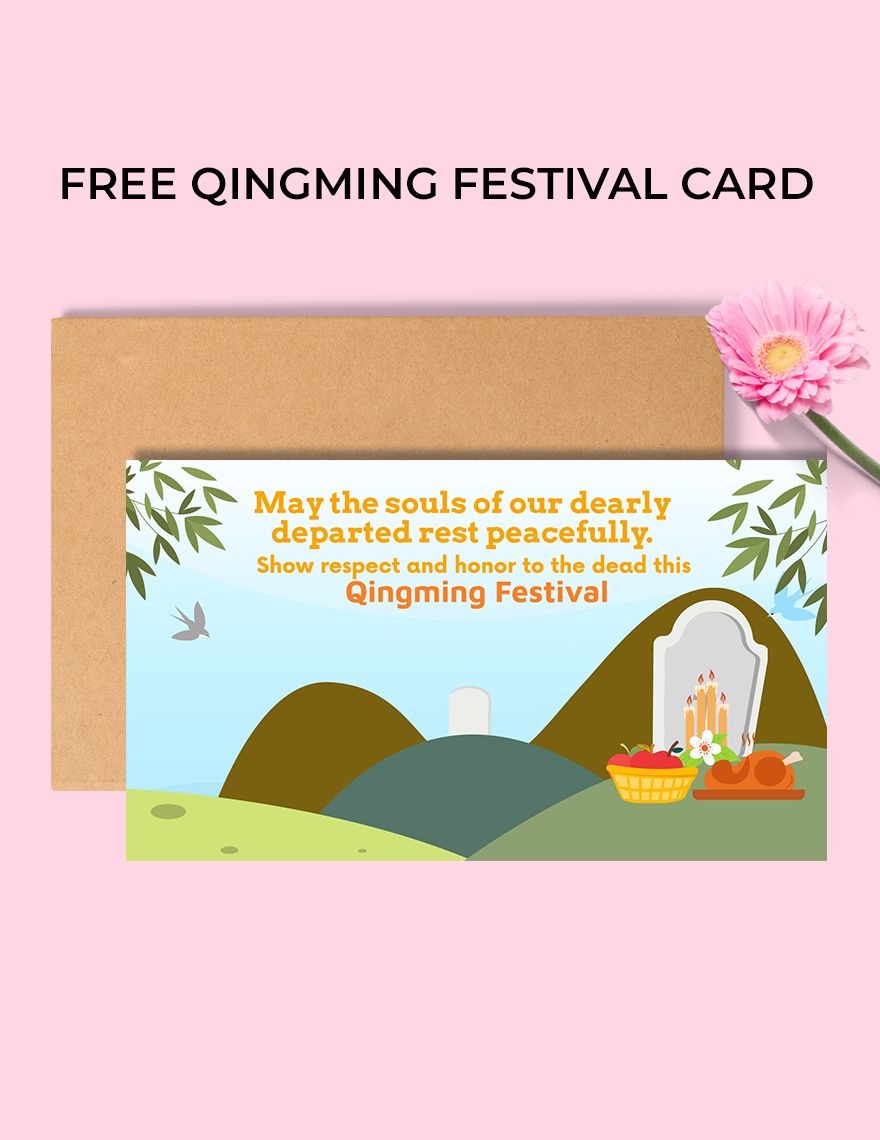 Qingming Festival Card in Illustrator, PSD