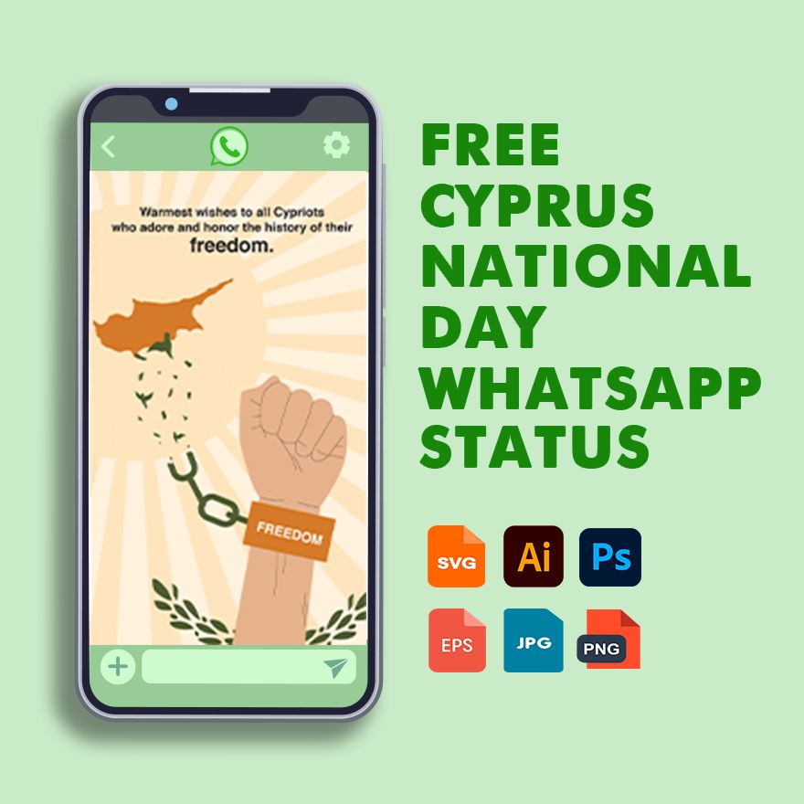 Free Cyprus National Day Whatsapp Status in Illustrator, PSD, EPS, SVG, JPG, PNG