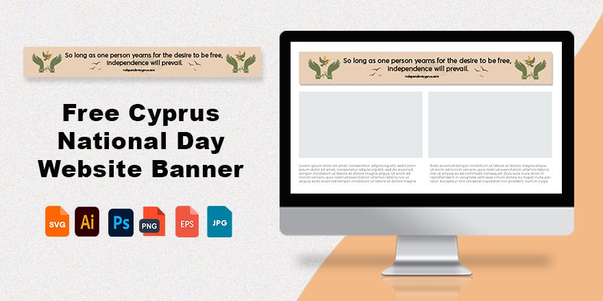Free Cyprus National Day Website Banner in Illustrator, PSD, EPS, SVG, JPG, PNG