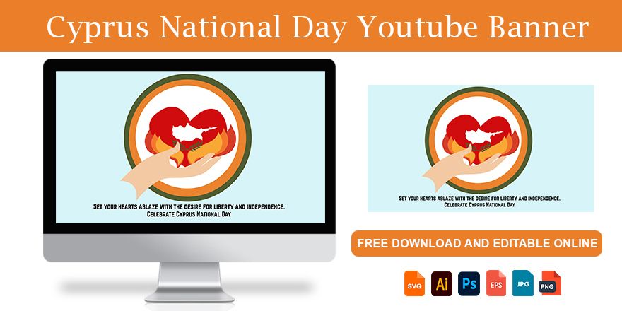 Free Cyprus National Day Youtube Banner in Illustrator, PSD, EPS, SVG, JPG, PNG