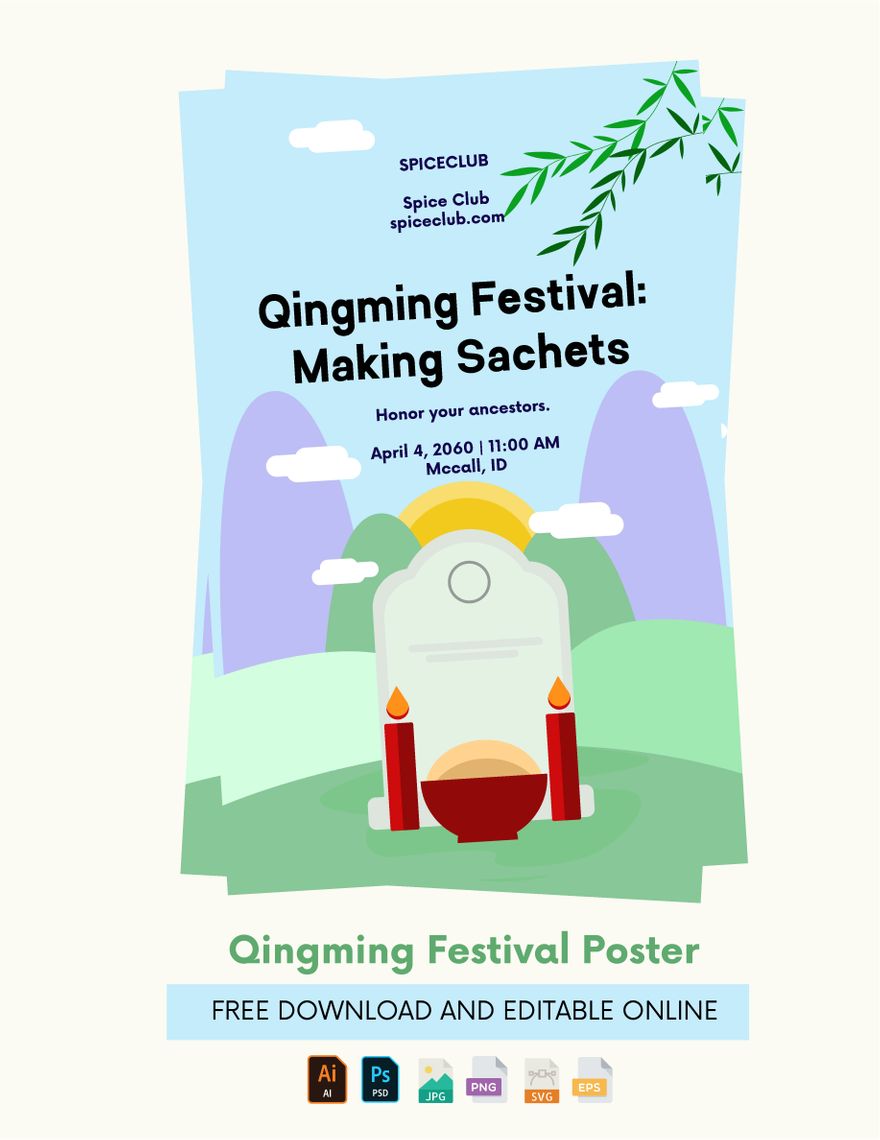 Free Qingming Festival Poster in PDF, Illustrator, PSD, EPS, SVG, JPG, PNG