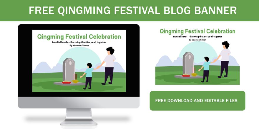 Qingming Festival Blog Banner in Illustrator, PSD, EPS, SVG, JPG, PNG