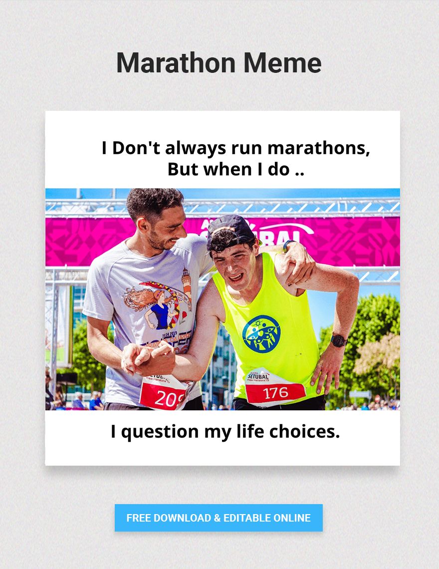 Free Marathon Meme in JPEG