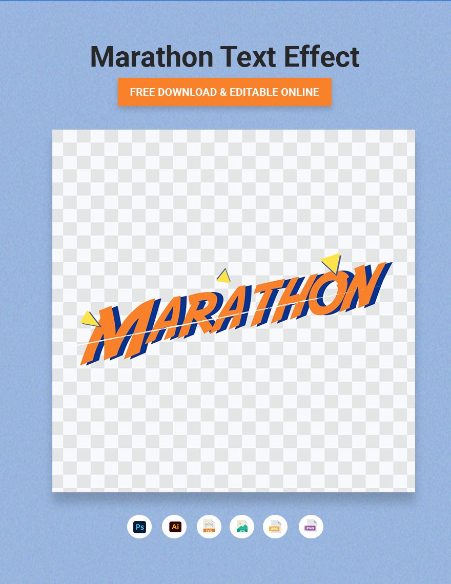 Marathon Text Effect in Illustrator, PSD, EPS, SVG, PNG, JPEG